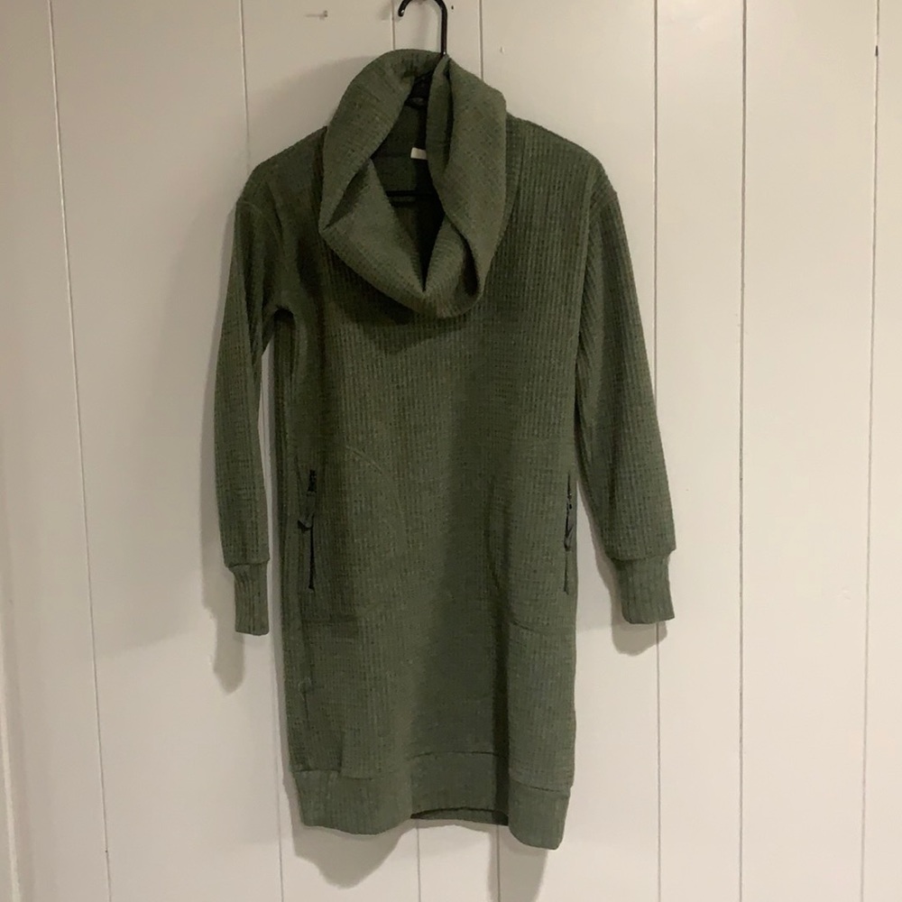 Green sweater dress